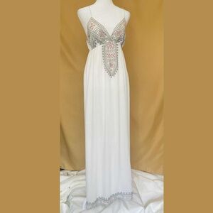 Lovposh Bohemian BOHO chic wedding bridal embroidered Maxi Dress fit M &  L